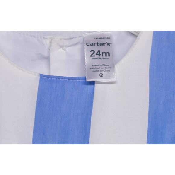 Girls 24 Months CARTERS Blue Pink Dress - Picture 3 of 3